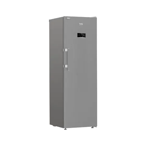 Beko 365L Pearl Steel Upright Fridge B5RMLNE444HX Side