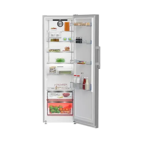 Beko 365L Pearl Steel Upright Fridge B5RMLNE444HX Interior