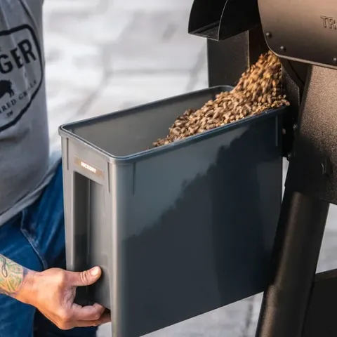 Traeger Pellet Bin And Lid Storage Lifestyle