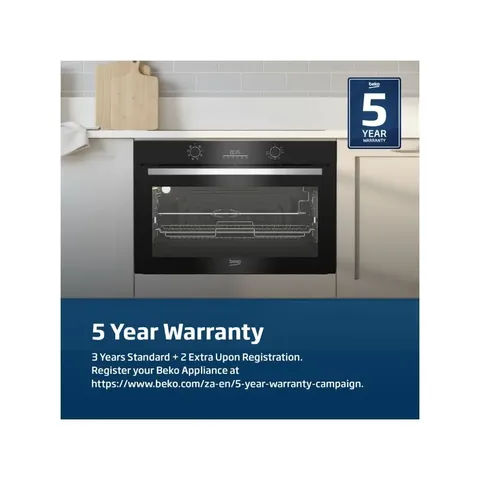 Beko 90cm Black Built In Oven BBWMT12300XS Warranty