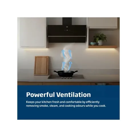 Beko 90cm Black Inclined Hood BCH900B Ventilation