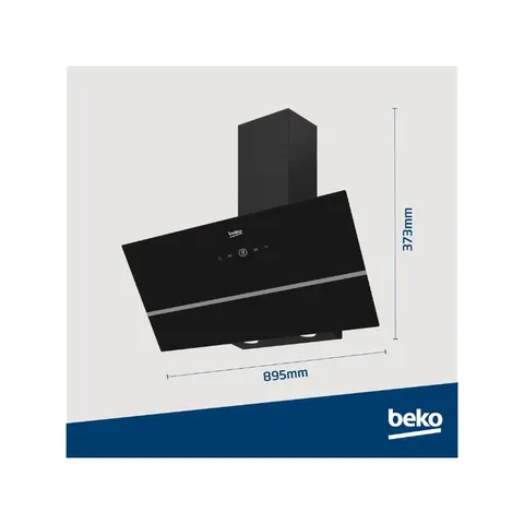 Beko 90cm Black Inclined Hood BCH900B Measurements