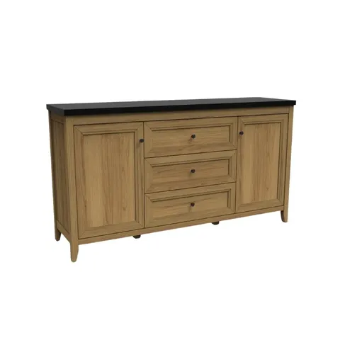 Dell 1.5m Oak/Black Finish Sideboard
