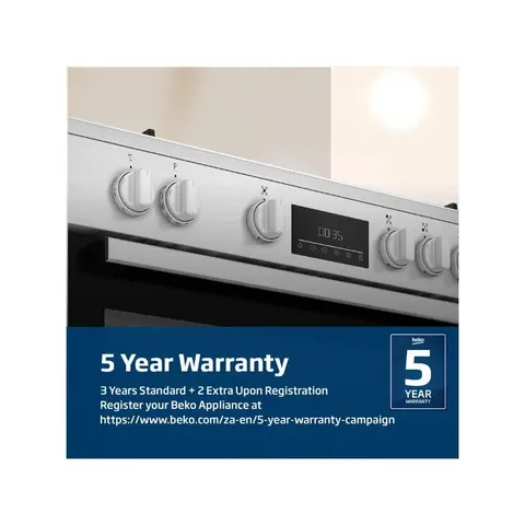 Beko 90cm Twin Fan Gas Electric Cooker BGTW11225EX Warranty