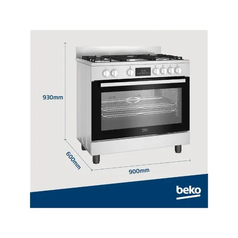 Beko 90cm Twin Fan Gas Electric Cooker BGTW11225EX Measurements