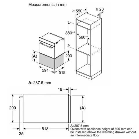Bosch 29cm Series 8 Warmer Drawer BID7101B1B Installation