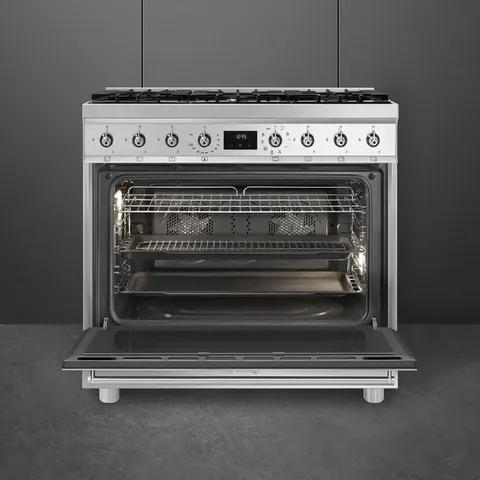 Smeg 90cm Gas  Electric Cooker C9MAXSSA2 open