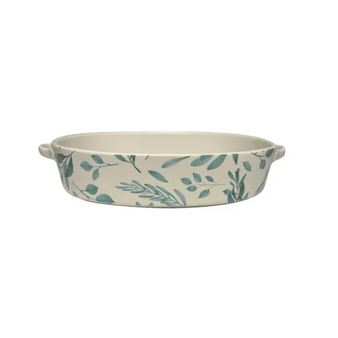 Eetrite Stoneware Floral 2.1L Oval Baker