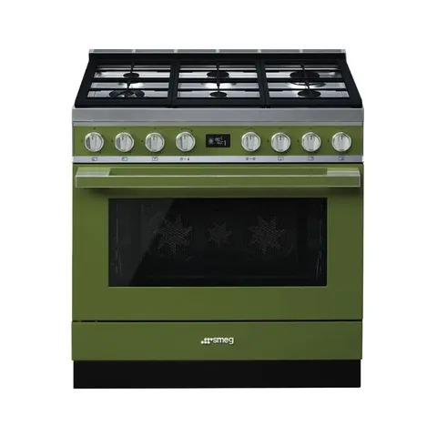 Smeg 90cm Olive Green Gas /Electric Portofino Cooker CPF9GPOG