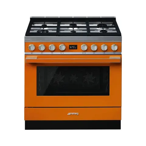 Smeg 90cm Orange Gas /Electric Portofino Cooker CPF9GPOR