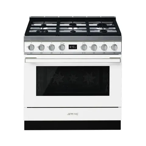 Smeg 90cm White Gas /Electric Portofino Cooker CPF9GPWH