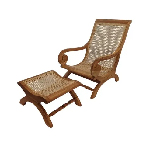 Bahia Rattan Lazy Chair & Ottoman