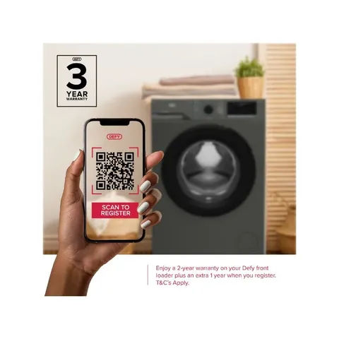Defy 9kg SteamCure Front Loader Washing Machine - DAW399 Warranty