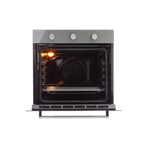 Defy Slimline Inox Eye-Level Oven DBO486E open light