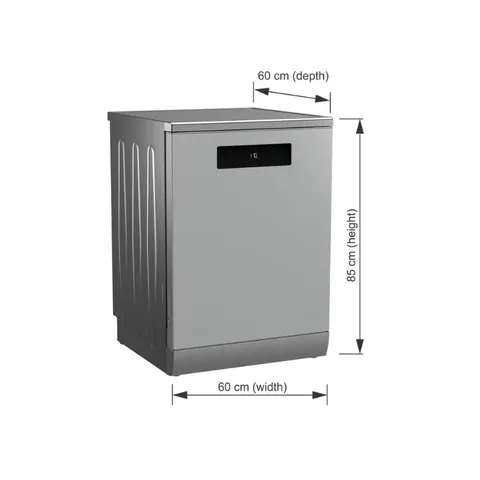Defy 15 Place Inox CornerWash Dishwasher DDW366 Dimensins