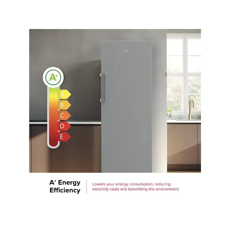 Defy 343L Titanium Inox Upright Fridge DFD458 | Tafelberg Furnishers