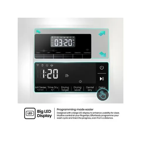 Hisense 9kg Heat Pump Tumble Dryer DH3S902UB Display