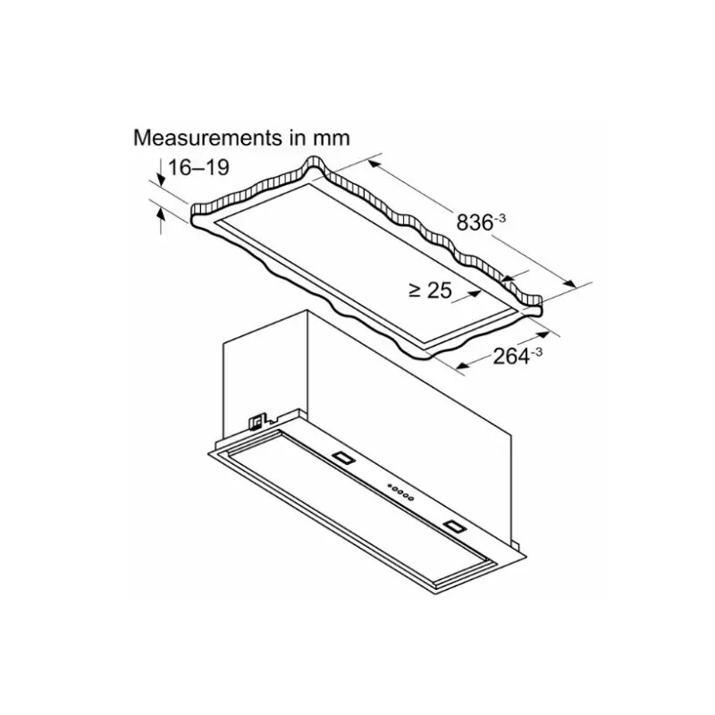 Bosch 86cm Built-in Canopy Extractor DLN87AC50 | Tafelberg Furnishers
