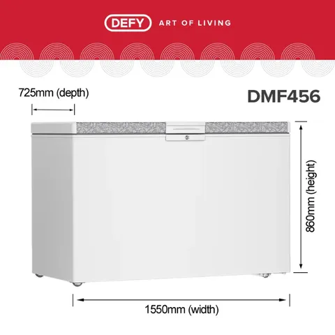 Defy 481L Chest Freezer DMF456 - Dimensions