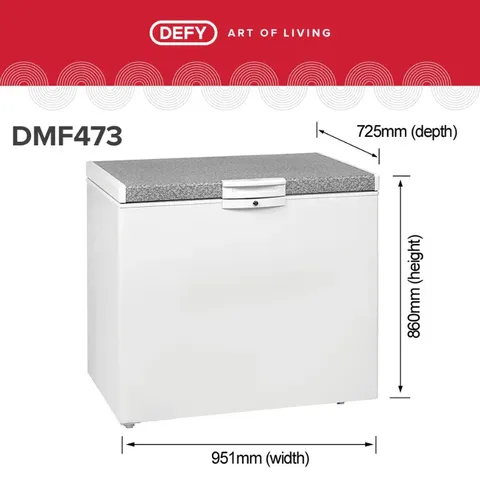 Defy 254L Chest Freezer DMF473 - Dimensions