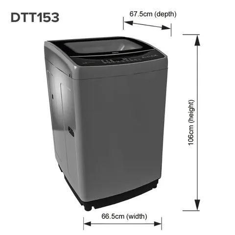 Defy 17kg Top Loader DTL153 - Dimensions