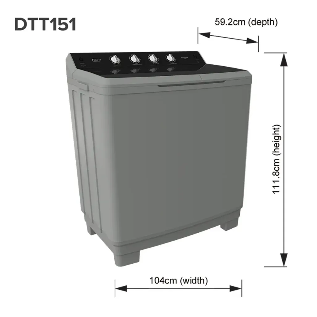 Defy 15kg Twinmaid Twin Tub DTT151 | Tafelberg Furnishers