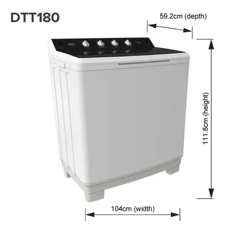 Defy 18kg Twinmaid Twin Tub DTT180 - Dimensions