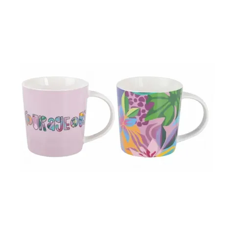 Maxwell & Williams Kasey Rainbow Be Fierce Courageous Mug Set
