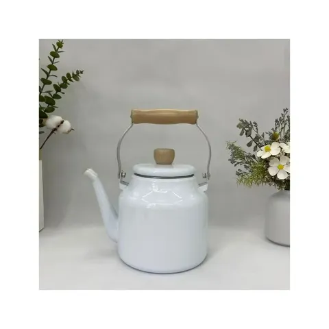 Home4U 2.5L White Enamel Kettle EKWHITE2.5-22025 Display