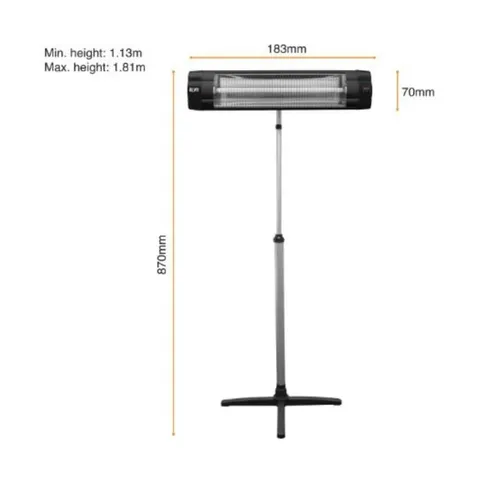 Alva Electrical Infrared Heater EPH650 Dimensions