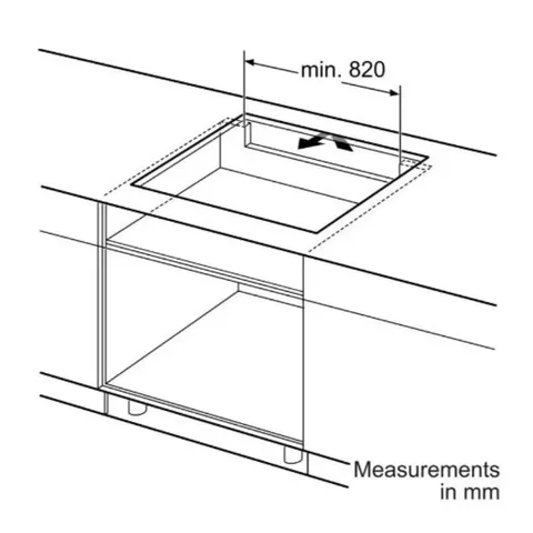 Siemens 90cm Black Induction Hob EX975LVC1E Placement