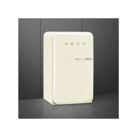 Smeg 55cm Retro Cream Left Hinge Happy Bar Fridge FAB10HLCR5 Front