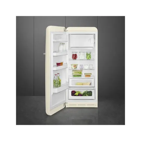Smeg 60cm Retro Left Hinge Fridge FAB28L Open