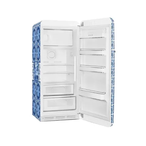 Smeg 60cm Dolce & Gabbana Blu Mediterraneo Fridge FAB28RDGME6 Interior