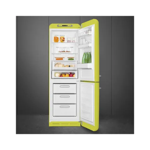 Smeg 60cm Retro Right Hinge Bottom Freezer FAB32R Lime Green