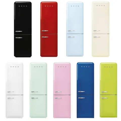 Smeg 60cm Retro Right Hinge Bottom Freezer FAB32R Colour Options