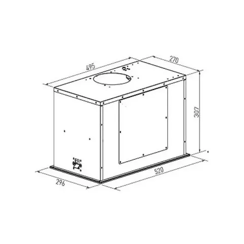 Falco 52cm Integrated Extractor FAL-52-BIG-B Measurements