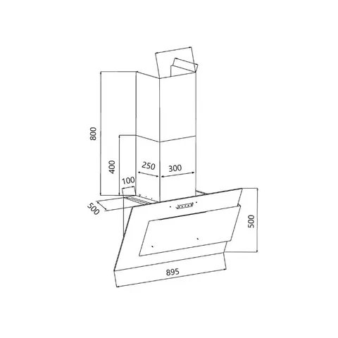 Falco 90cm Slanted Extractor Sketch