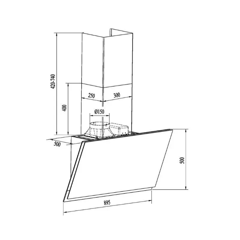 Falco 90cm 45-Degree Chimney Extractor FAL-9088 | Tafelberg Furnishers