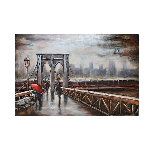 Walking The Bridge 3D Metal Oil Painting FAM-1362
