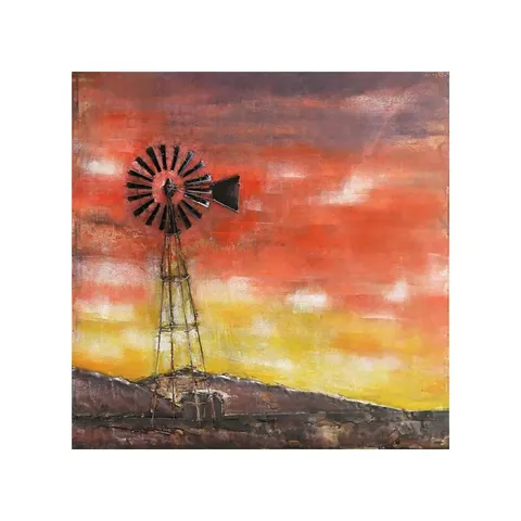 Windmill 3D Metal Oil Painting FAM-1497
