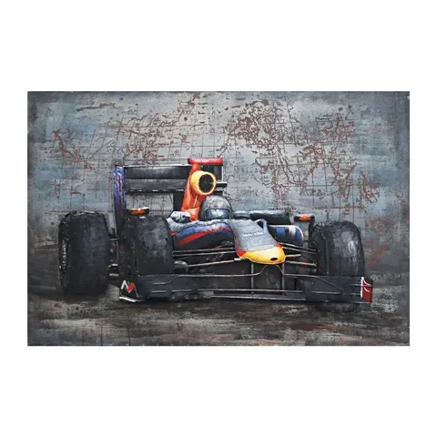 F1 Blue 3D Metal Oil Painting FAM-1762