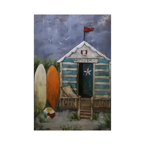 Beach Hut Metal 3D Oil Painting FAM-2897