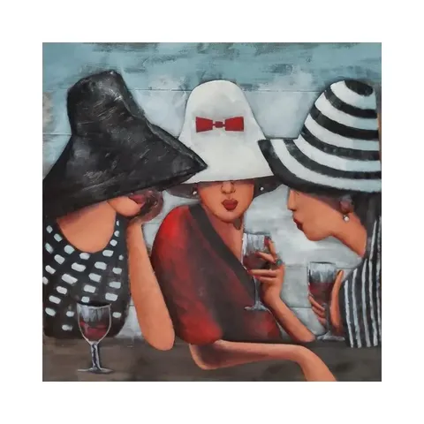 Wine Tasting 3D Metal Oil Painting FAM-3018