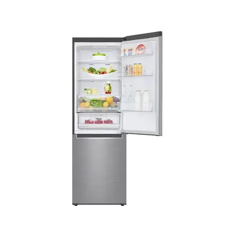 LG 341L Platinum Silver Bottom Freezer Fridge GC-B459NLXM Top Open