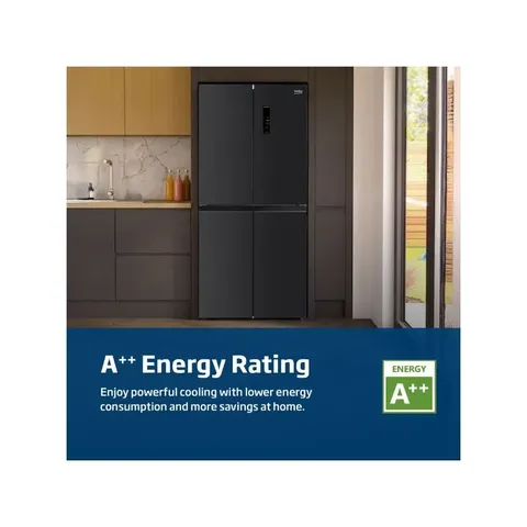 Beko 442L Brushed Dark Inox Multidoor Fridge Freezer GNO522B Rating