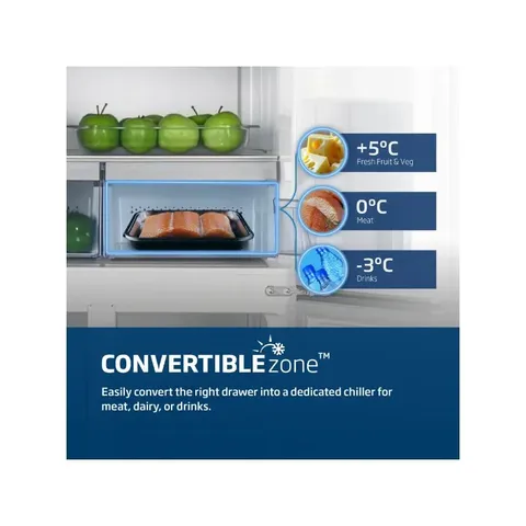 Beko 442L Brushed Dark Inox Multidoor Fridge Freezer GNO522B Convertiblezone