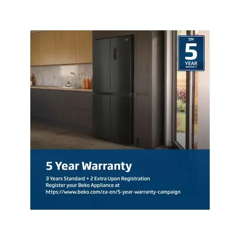 Beko 442L Brushed Dark Inox Multidoor Fridge Freezer GNO522B Warranty