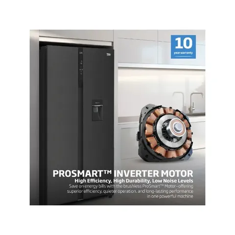 Beko 521L Dark Inox Side By Side Fridge GNO532B Motor