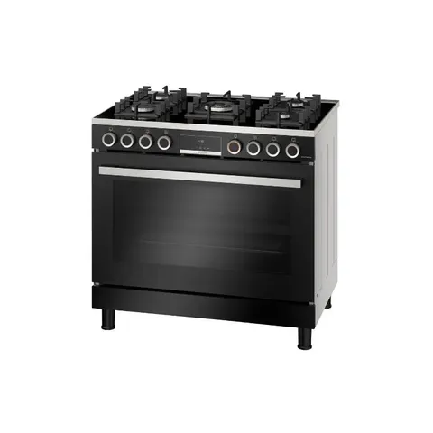 Bosch 90cm Series 8 Black Gas Cooker HJYGGXV60Z Front